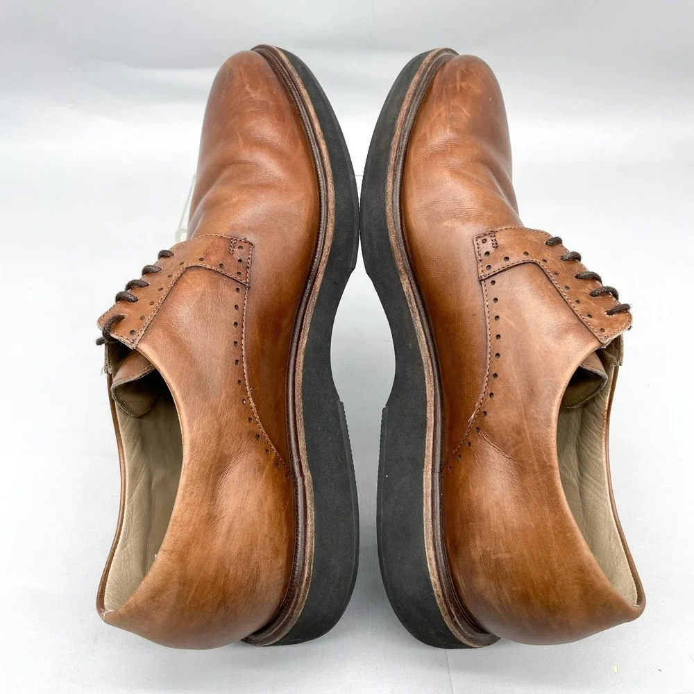 Allen Edmonds Brooklyn Light Derby Shoes Mens 10.5 Brown Leather Oxford Casual